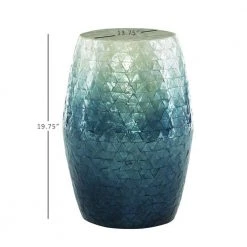 Jaynie Blue Ombre Capiz mosaic Drum Table by Linon Home Decor -Linon Home Decor Shop blue linon home decor end side tables thd02760 4f 1000