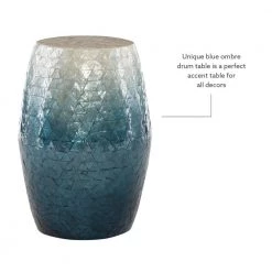 Jaynie Blue Ombre Capiz mosaic Drum Table by Linon Home Decor -Linon Home Decor Shop blue linon home decor end side tables thd02760 c3 1000