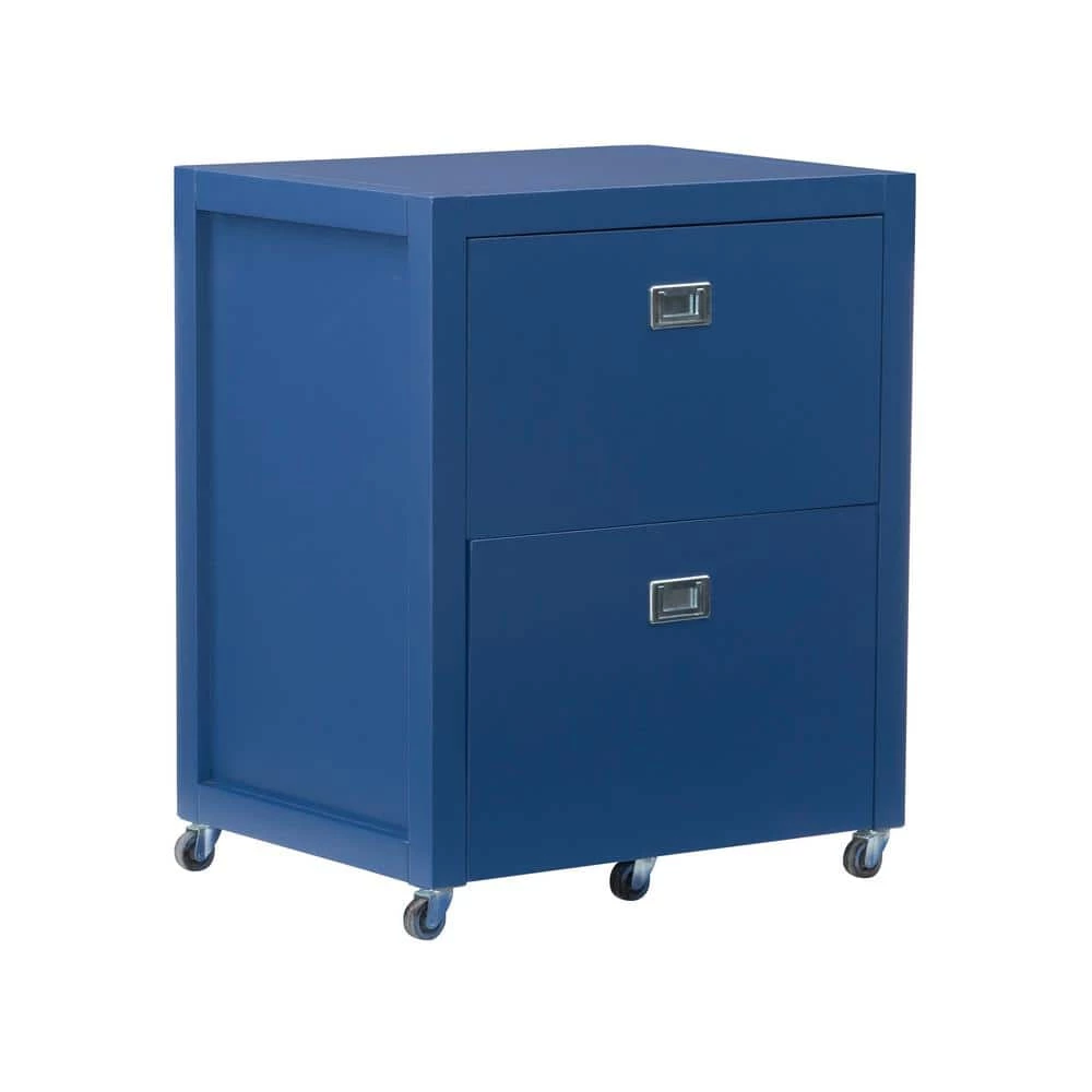 Sara Navy Blue Rolling File Lateral Desk Cabinet by Linon Home Decor 3 Sara Navy Blue Rolling File Lateral Desk Cabinet by Linon Home Decor