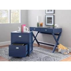 Sara Navy Blue Rolling File Lateral Desk Cabinet by Linon Home Decor 16 Sara Navy Blue Rolling File Lateral Desk Cabinet by Linon Home Decor -Linon Home Decor Shop blue linon home decor file cabinets thd02963 c3 1000
