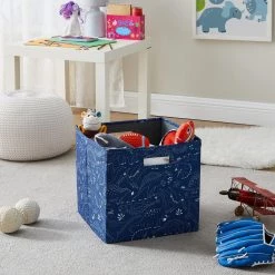 Dillon Foldable Bin Dinosaur (Carton of 2) by Linon Home Decor -Linon Home Decor Shop blue linon home decor kids storage cubes thd03692 44 1000