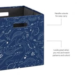 Dillon Foldable Bin Dinosaur (Carton of 2) by Linon Home Decor -Linon Home Decor Shop blue linon home decor kids storage cubes thd03692 76 1000