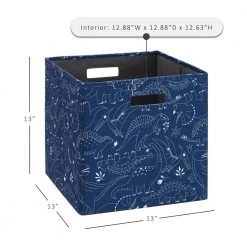 Dillon Foldable Bin Dinosaur (Carton of 2) by Linon Home Decor -Linon Home Decor Shop blue linon home decor kids storage cubes thd03692 fa 1000
