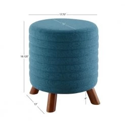 Anslee Blue Polyester Ottoman by Linon Home Decor -Linon Home Decor Shop blue linon home decor ottomans thd03165 1f 1000