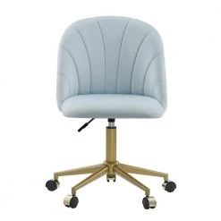 Gene Adjustable Blue Polyester Velvet Fabric Desk Chair by Linon Home Decor 15 Gene Adjustable Blue Polyester Velvet Fabric Desk Chair by Linon Home Decor -Linon Home Decor Shop blue linon home decor task chairs thd04087 c3 1000