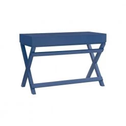 Sara Navy Blue 2-Drawer Writing Desk by Linon Home Decor -Linon Home Decor Shop blue linon home decor writing desks thd02875 1f 1000