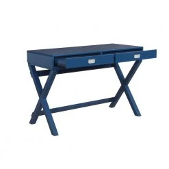 Sara Navy Blue 2-Drawer Writing Desk by Linon Home Decor -Linon Home Decor Shop blue linon home decor writing desks thd02875 77 1000