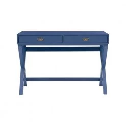 Sara Navy Blue 2-Drawer Writing Desk by Linon Home Decor -Linon Home Decor Shop blue linon home decor writing desks thd02875 c3 1000