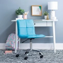 Dax Blue Adjustable Office Chair by Linon Home Decor -Linon Home Decor Shop blue velvet linon home decor task chairs thd03592 31 1000