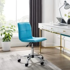 Dax Blue Adjustable Office Chair by Linon Home Decor -Linon Home Decor Shop blue velvet linon home decor task chairs thd03592 44 1000