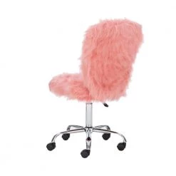 Lacey Blush Pink Faux Fur Task Chair with Adjustable Seating by Linon Home Decor -Linon Home Decor Shop blush pink linon home decor task chairs thd03530 4f 1000