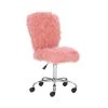 Lacey Blush Pink Faux Fur Task Chair with Adjustable Seating by Linon Home Decor -Linon Home Decor Shop blush pink linon home decor task chairs thd03530 64 1000