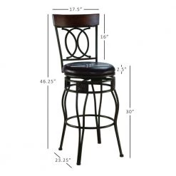 Brian 46"H Bronze Metal OX Back 30" Seat Height Bar Stool with Padded Vinyl Seat and Swivel Motion by Linon Home Decor -Linon Home Decor Shop bronze linon home decor bar stools thd03469 4f 1000