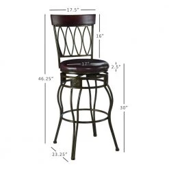 Thomas 30" Oval Back Bronze Upholstered Barstool by Linon Home Decor -Linon Home Decor Shop bronze linon home decor bar stools thd03502 1f 1000