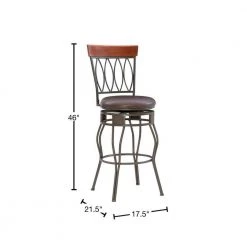 Thomas 30" Oval Back Bronze Upholstered Barstool by Linon Home Decor -Linon Home Decor Shop bronze linon home decor bar stools thd03502 40 1000