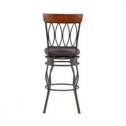 Thomas 30" Oval Back Bronze Upholstered Barstool by Linon Home Decor -Linon Home Decor Shop bronze linon home decor bar stools thd03502 66 1000
