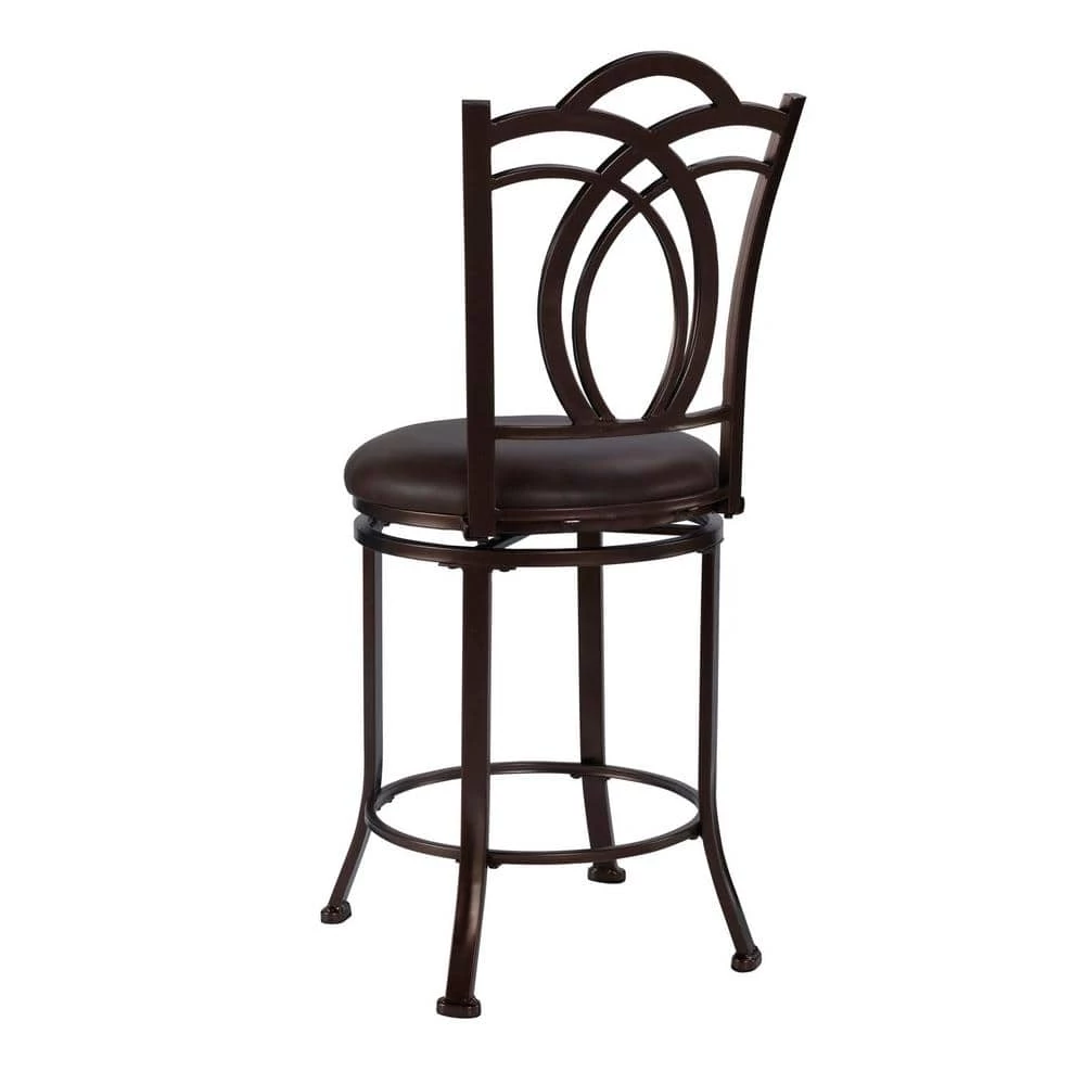Calif 24 in. Coffee Brown Cushioned Bar Stool by Linon Home Decor 7 Calif 24 in. Coffee Brown Cushioned Bar Stool by Linon Home Decor - Image 5