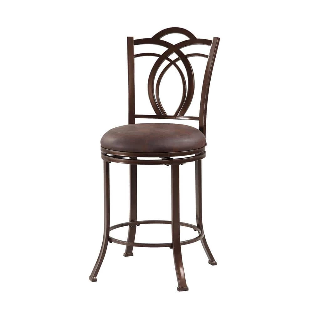 Calif 24 in. Coffee Brown Cushioned Bar Stool by Linon Home Decor 6 Calif 24 in. Coffee Brown Cushioned Bar Stool by Linon Home Decor - Image 4