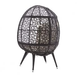 Alessandra Brown Aluminum Frame with Thick Natural Polyester Cushions Round Chair by Linon Home Decor -Linon Home Decor Shop brown linon home decor accent chairs thd03199 4f 1000