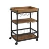 Austin Brown Bar Cart with Wine Rack by Linon Home Decor -Linon Home Decor Shop brown linon home decor bar carts 464908mtl01u 64 1000