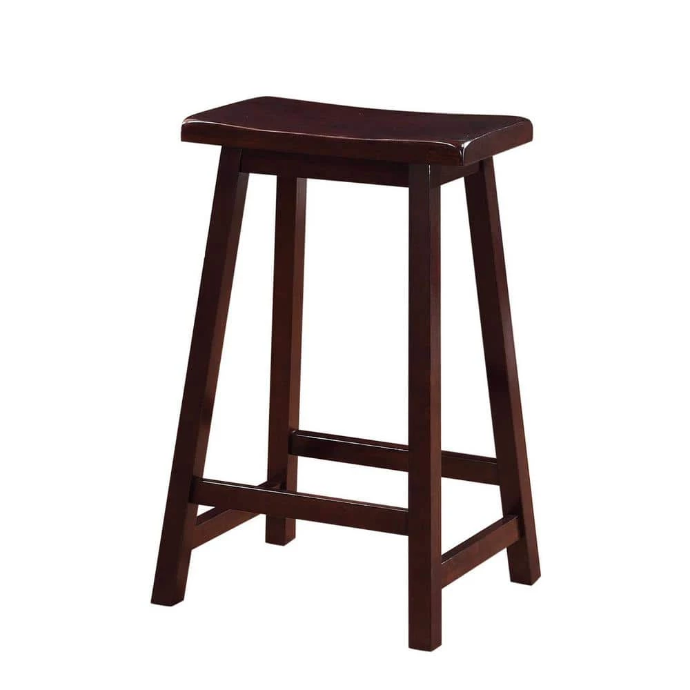 Saddle 24 in. Dark Brown Bar Stool by Linon Home Decor 7 Saddle 24 in. Dark Brown Bar Stool by Linon Home Decor - Image 5