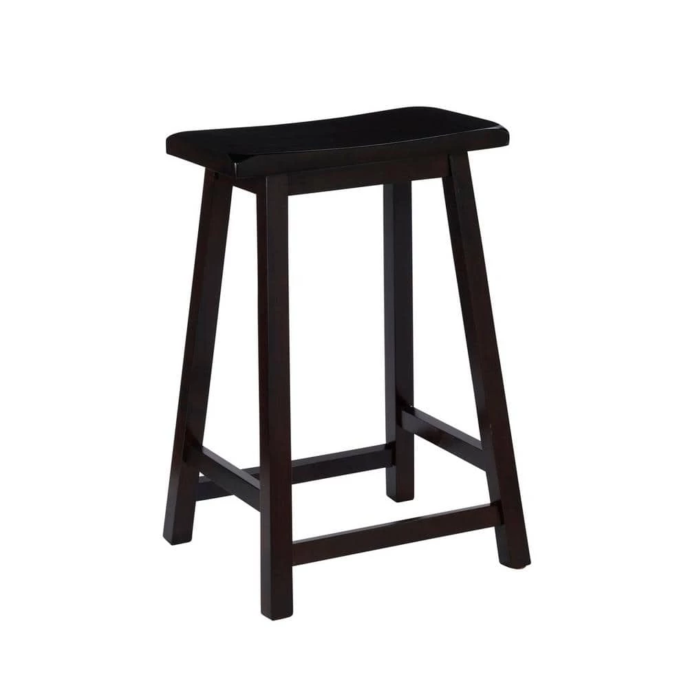 Saddle 24 in. Dark Brown Bar Stool by Linon Home Decor 6 Saddle 24 in. Dark Brown Bar Stool by Linon Home Decor - Image 4