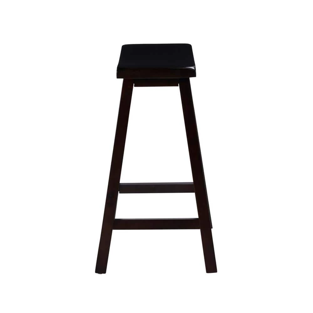 Saddle 24 in. Dark Brown Bar Stool by Linon Home Decor 4 Saddle 24 in. Dark Brown Bar Stool by Linon Home Decor - Image 2