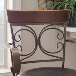 Labelle 47.75 in. H Dark Bronze Big & Tall Arm Barstool by Linon Home Decor -Linon Home Decor Shop brown linon home decor bar stools hd221910 1f 1000