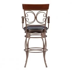 Labelle 47.75 in. H Dark Bronze Big & Tall Arm Barstool by Linon Home Decor -Linon Home Decor Shop brown linon home decor bar stools hd221910 66 1000