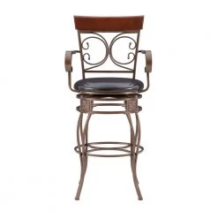 Labelle 47.75 in. H Dark Bronze Big & Tall Arm Barstool by Linon Home Decor -Linon Home Decor Shop brown linon home decor bar stools hd221910 c3 1000