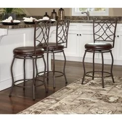 Cliff Brown 30 in. Adjustable Stool (Set of 3) by Linon Home Decor -Linon Home Decor Shop brown linon home decor bar stools thd01800 44 1000