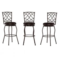 Cliff Brown 30 in. Adjustable Stool (Set of 3) by Linon Home Decor