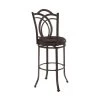 Khalif 47"H Brown Metal Decorative Back 30.5" Seat Height Bar Stool with Faux Leather Padded Seat by Linon Home Decor -Linon Home Decor Shop brown linon home decor bar stools thd03220 64 1000