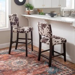 Reese Udder-Madness Brown Upholstered Barstool by Linon Home Decor -Linon Home Decor Shop brown linon home decor bar stools thd03514 1f 1000