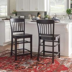 Fargo Brown Counter stool with wood Seat (2 pk) by Linon Home Decor -Linon Home Decor Shop brown linon home decor bar stools thdac04045 31 1000