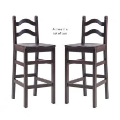 Calabash Brown Barstool with Wood Seat (2 pk) by Linon Home Decor