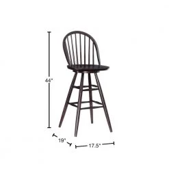 Renee 44 in. Brown Windsor Back Wood Bar Height Stool with Wood-Seat (Set of 2) by Linon Home Decor -Linon Home Decor Shop brown linon home decor bar stools thdac3794 40 1000