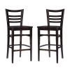 Brian 44.5 in. Brown Curved Wood Ladder Back Bar Stool with Wood Seat (Set of 2) by Linon Home Decor -Linon Home Decor Shop brown linon home decor bar stools thdac3820 64 1000
