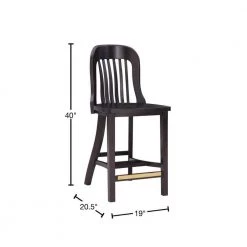 Hynes 40 in. Brown Slat Back Solid Wood 24.5 in. H Seat Counter Stool with Wood Seat (Set of 2) by Linon Home Decor -Linon Home Decor Shop brown linon home decor bar stools thdac3844 40 1000