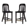 Hynes 40 in. Brown Slat Back Solid Wood 24.5 in. H Seat Counter Stool with Wood Seat (Set of 2) by Linon Home Decor 1 Hynes 40 in. Brown Slat Back Solid Wood 24.5 in. H Seat Counter Stool with Wood Seat (Set of 2) by Linon Home Decor -Linon Home Decor Shop brown linon home decor bar stools thdac3844 64 1000