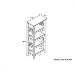 Titus 54.75"H Brown Wood Vertical Four-Shelf Bookcase with Tobacco Finish by Linon Home Decor -Linon Home Decor Shop brown linon home decor bookcases bookshelves thd03435 1f 1000