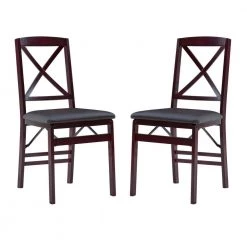 Triena Expresso X Back Folding Chairs (Set of 2) by Linon Home Decor