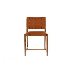 Carlo Light Brown Wood with Interwoven Brown Leather Dining Chair by Linon Home Decor -Linon Home Decor Shop brown linon home decor dining chairs thd03194 c3 1000