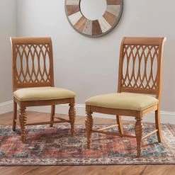 Sequim Brown Dining Chair w UPH Seat (2-Pack) by Linon Home Decor -Linon Home Decor Shop brown linon home decor dining chairs thdac03728 31 1000
