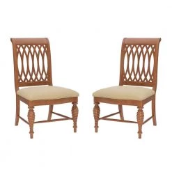 Sequim Brown Dining Chair w UPH Seat (2-Pack) by Linon Home Decor