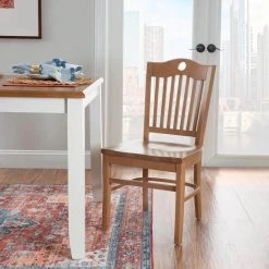 Edgar Brown Wood with Wood Seat Side Chair (Set of 2) by Linon Home Decor -Linon Home Decor Shop brown linon home decor dining chairs thdac3813 44 1000