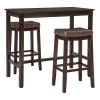 Concord 3-Pieces Brown Wood Top Bar Set by Linon Home Decor