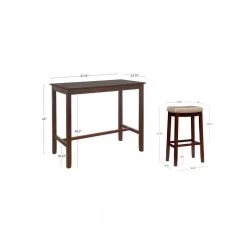 Concord 3-Pieces Brown and Beige Wood Top Bar Set by Linon Home Decor -Linon Home Decor Shop brown linon home decor dining room sets thd04120 77 1000