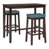 Concord 3-Pieces Brown and Blue Wood Top Bar Set by Linon Home Decor -Linon Home Decor Shop brown linon home decor dining room sets thd04121 64 1000