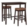 Concord 3-Pieces Brown and Cognac Wood Top Bar Set by Linon Home Decor 1 Concord 3-Pieces Brown and Cognac Wood Top Bar Set by Linon Home Decor -Linon Home Decor Shop brown linon home decor dining room sets thd04122 64 1000